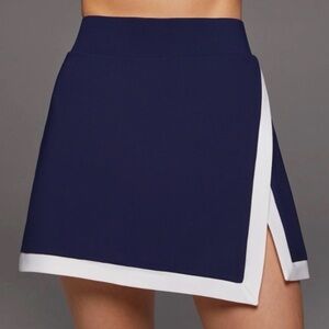 MICHI Rival Skirt in Navy and White